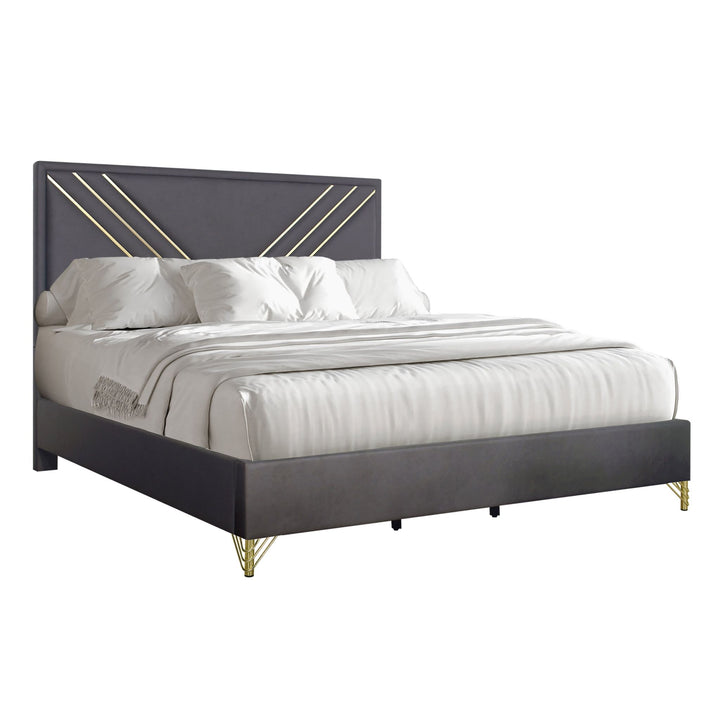Symmetry 6/6 EK Headboard, Footboard &amp; Slat Kit-Charcoal