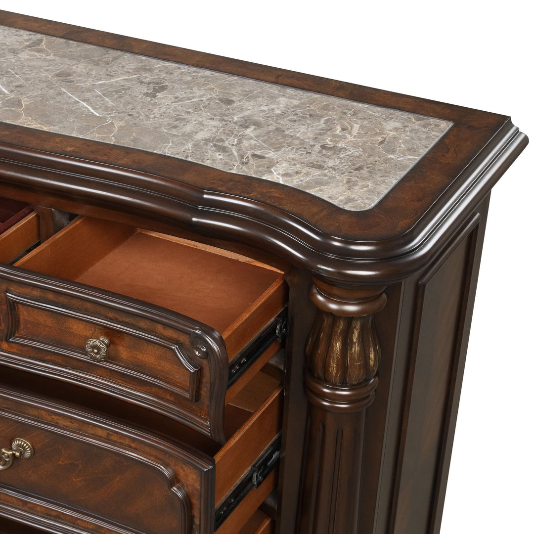 Bella Notte Dresser Mirror- Mahogany Brown