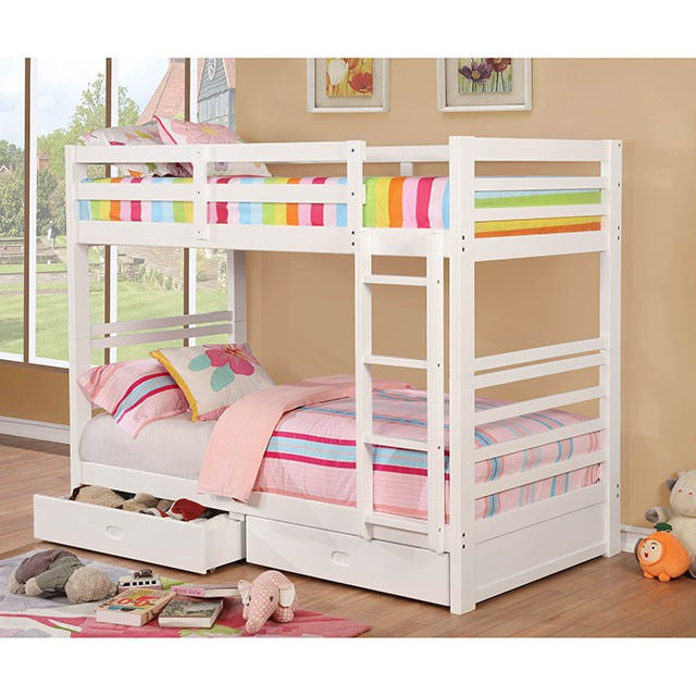 California Twin/Twin Bunk Bed, White - view 2