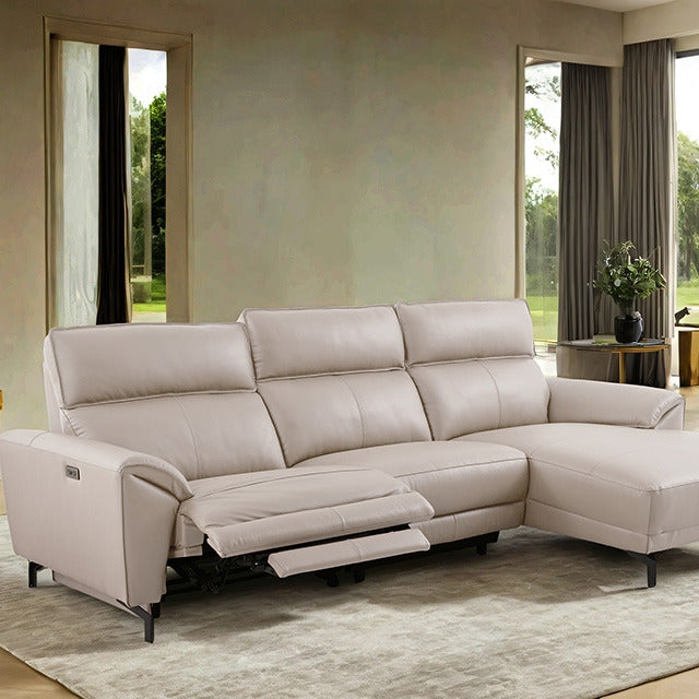 Theola Power Sectional, Right Chaise, White