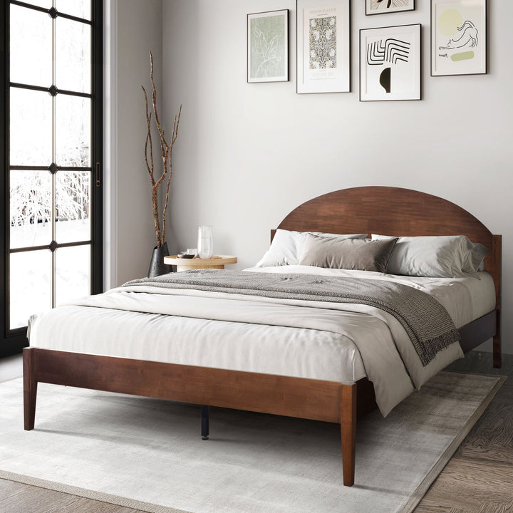 Rowland 5/0 Queen Solid Wood Arched Headboard-Walnut