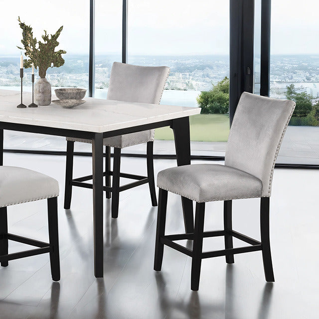 Sabro 5 Pc Dining Table Set, Black/White