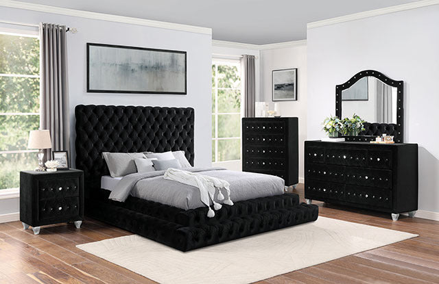 Stefania 4 Pc Queen Bedroom Set, Black - view 2