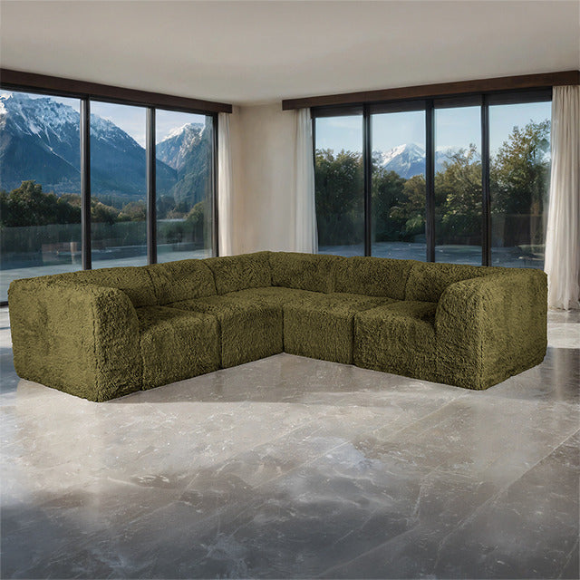 Nappi L-Sectional, Olive Green - view 3
