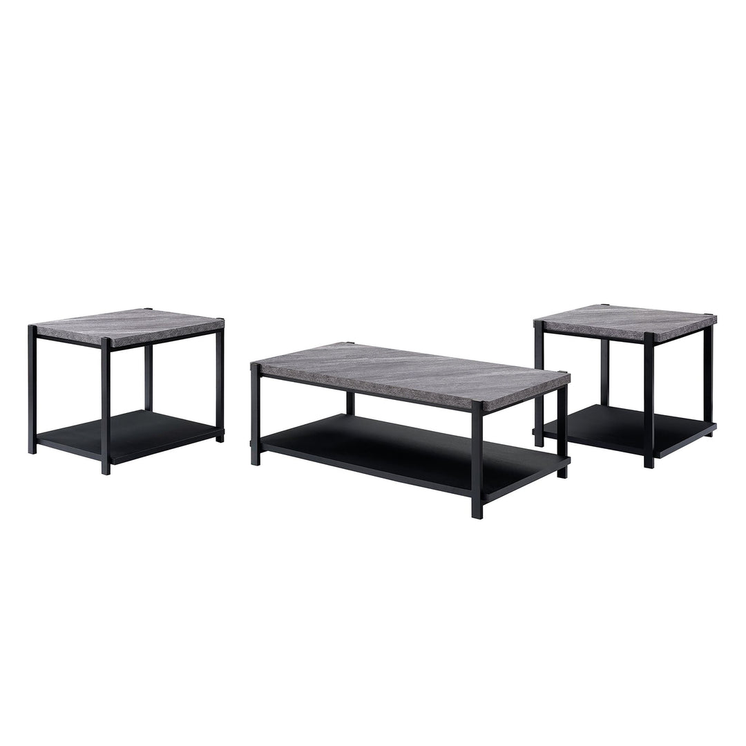 Linea  3 Pc Occasional Set- 1 Coffee & 2 End Tables-Dk Gray F