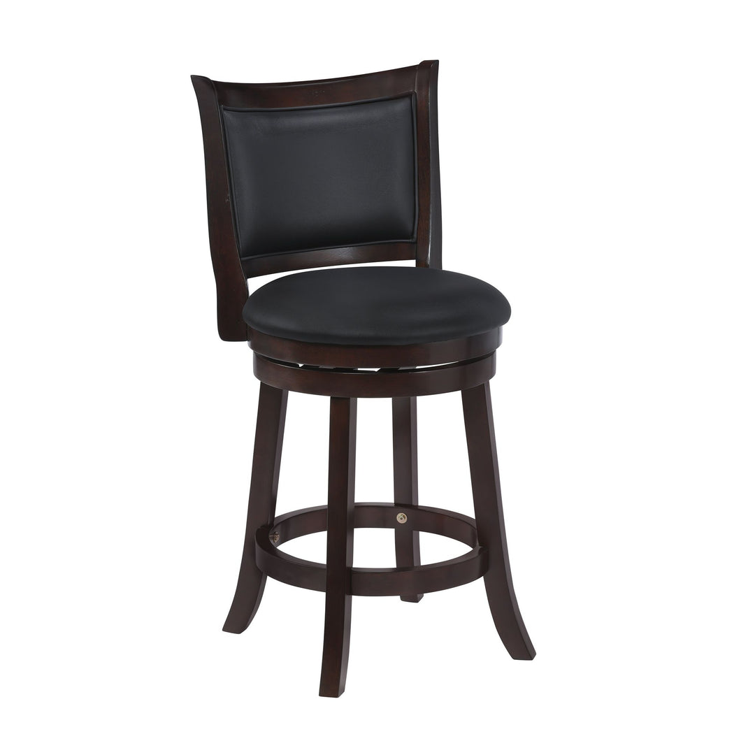 Bristol 24" Counter Stool W/black Pu Cushions-Dk. Brown