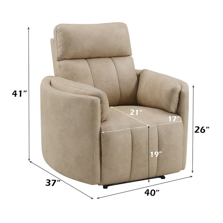 Elison Motion Glider Recliner w/Swivel – dimensions diagram