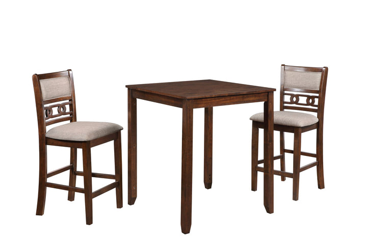 Gia 3 Pc 30" Storage Counter Table &amp; 2 Chairs-Cherry