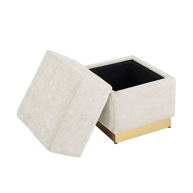 Krysten Storage Stool, Beige