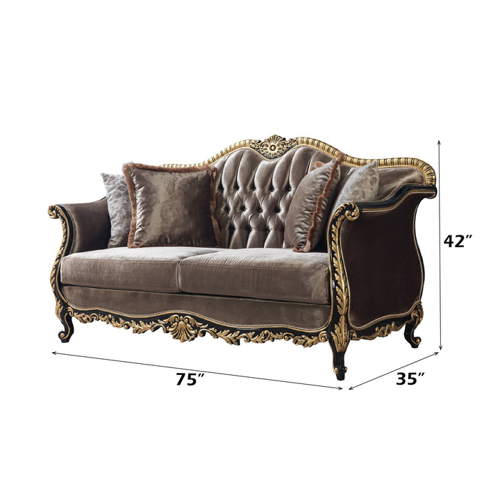 Betria Loveseat W/4 Pillows – dimensions diagram
