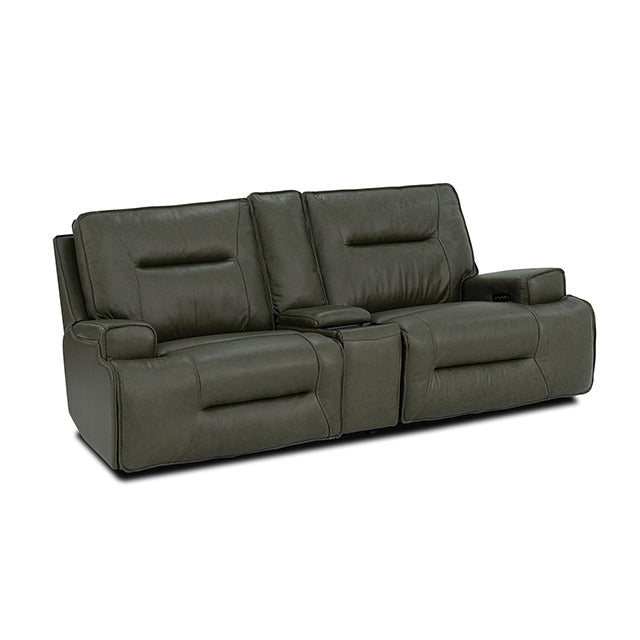 Dallas Oversized Power Loveseat, Dark Olive Green - view 2