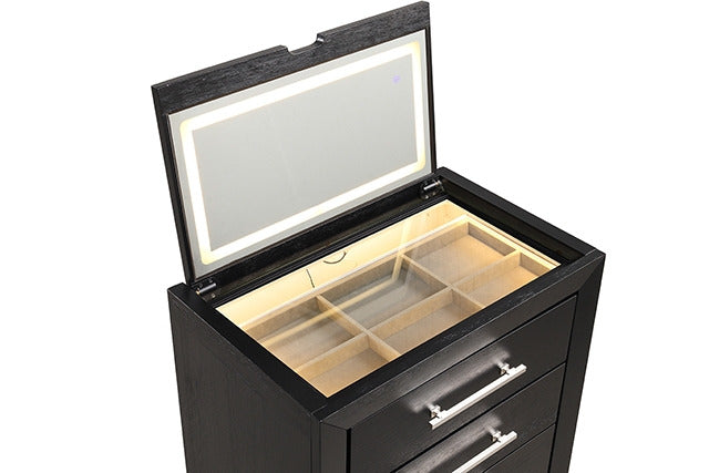 Ashbourne Bedside Vanity Set W/ Stool, Black - view 4