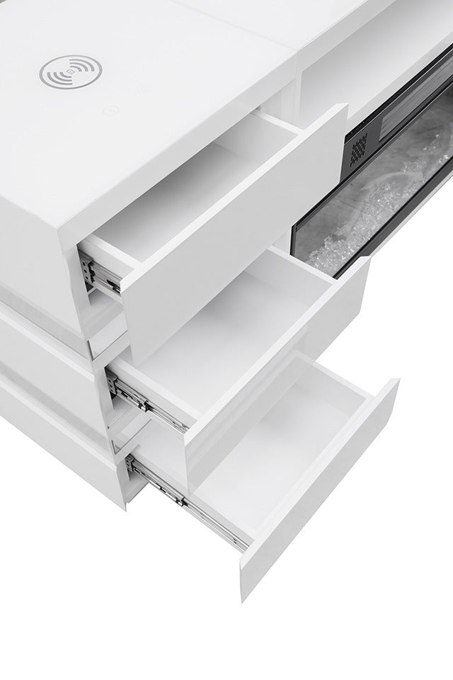 Terni Tv Stand W/ Fireplace, White - view 5