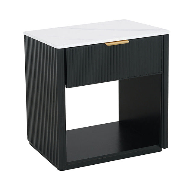 Gants Nightstand W/ Open Shelf, Black