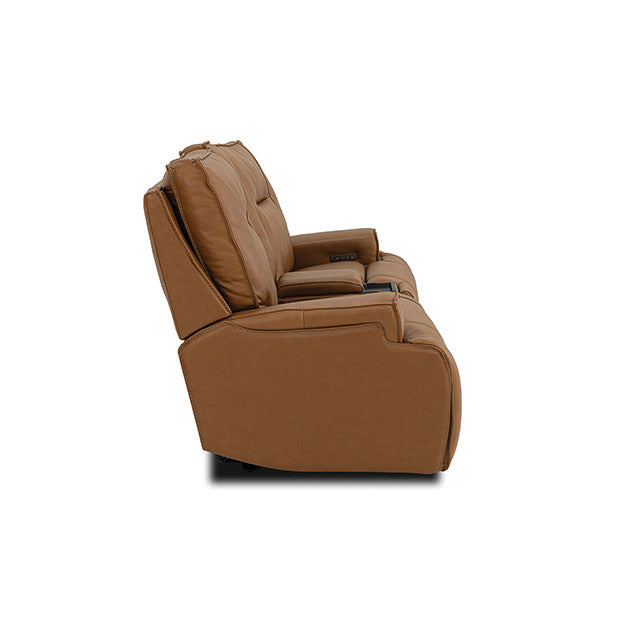 Dallas Oversized Power Loveseat, Camel Brown - view 5