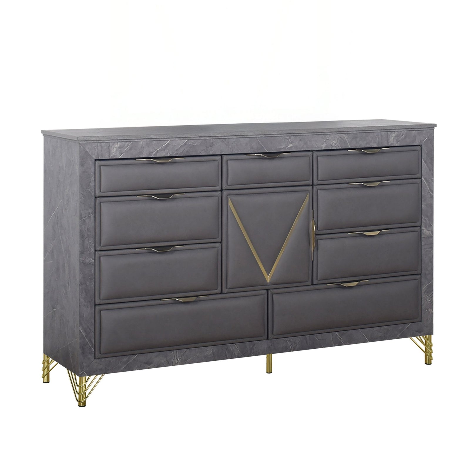 Symmetry 10 Drawer Dresser-Charcoal