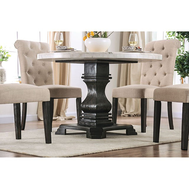 Elfredo 5 Pc Dining Table Set, White/Antique Black - view 2