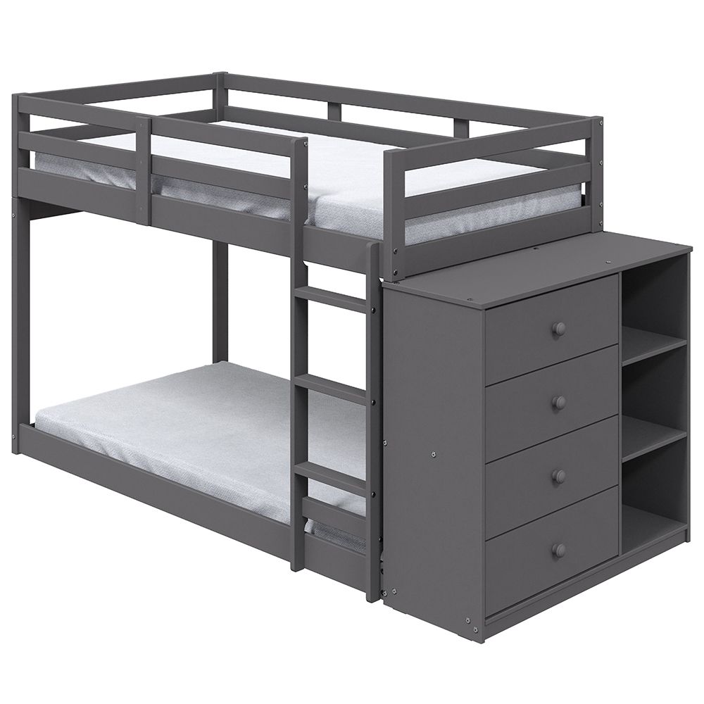 Gaston Twin/Twin Bunk Bed W/4 Drawers & 3 Compartments – view 2
