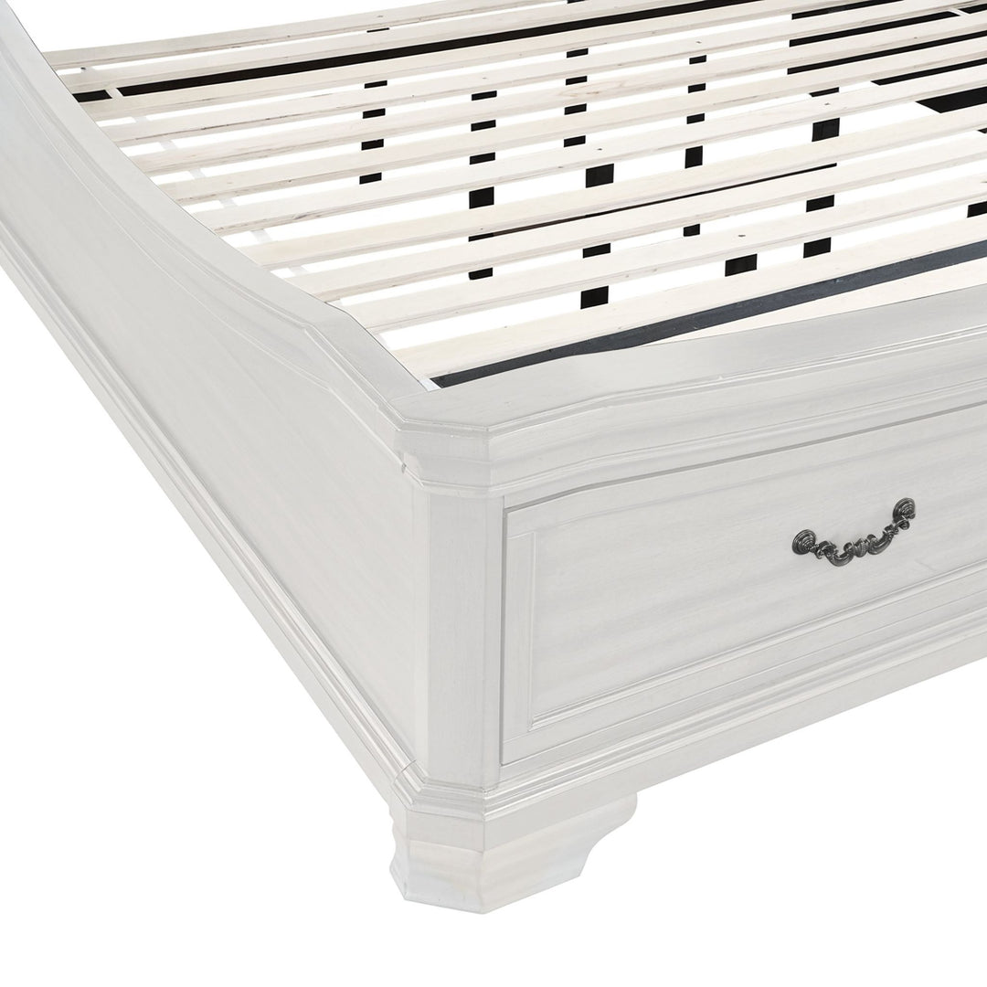 Lyndhurst 6''6" K Stg Footboard & Slats- Vintage White