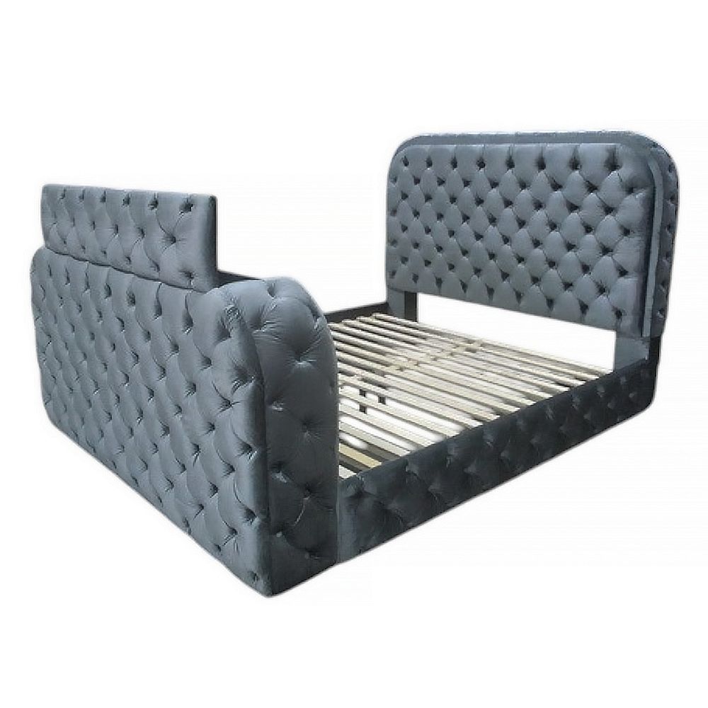 Kana Queen Bed w/LED, Fireplace & TV Stand – view 7