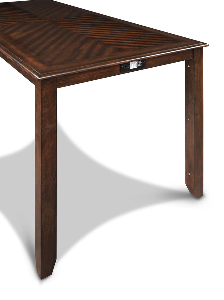 Amy 5 Pc 60" Counter Storage Table+chairs-Brown Cherry