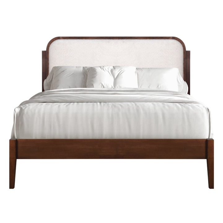Hawthorne 5/0 Queen White Upholstered Platform Headboard-Waln