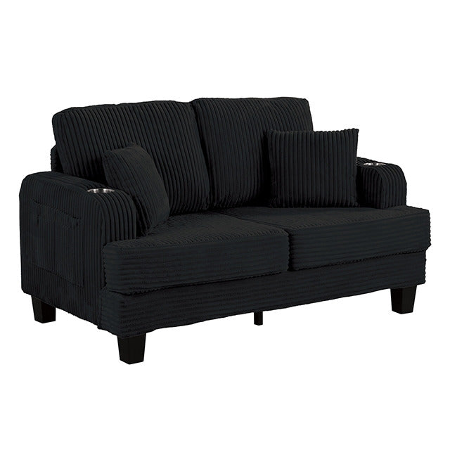 Moretaine Loveseat, Black