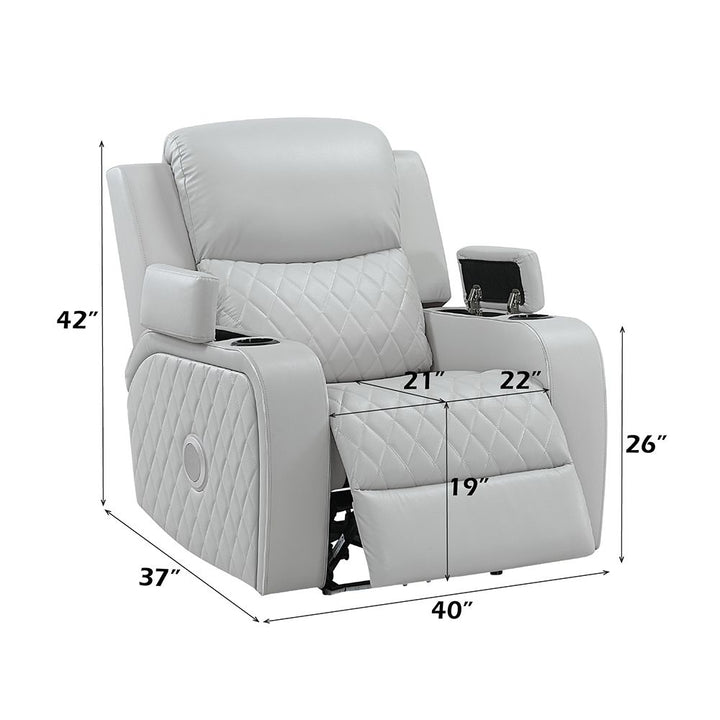 Elonzo Power Motion Recliner w w/LED, Power Headrest &amp; Speaker – dimensions diagram