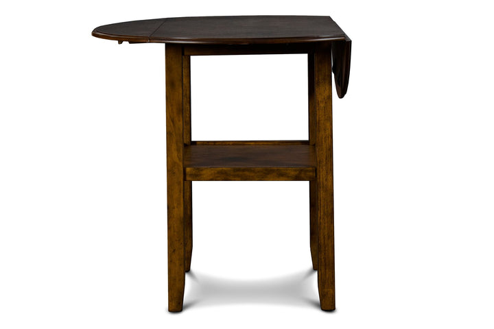 Gia 3 Pc 42" Counter Drop Leaf Table &amp; 2 Chairs-Brown