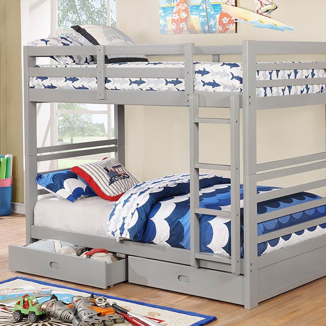 California Twin/Twin Bunk Bed, Gray