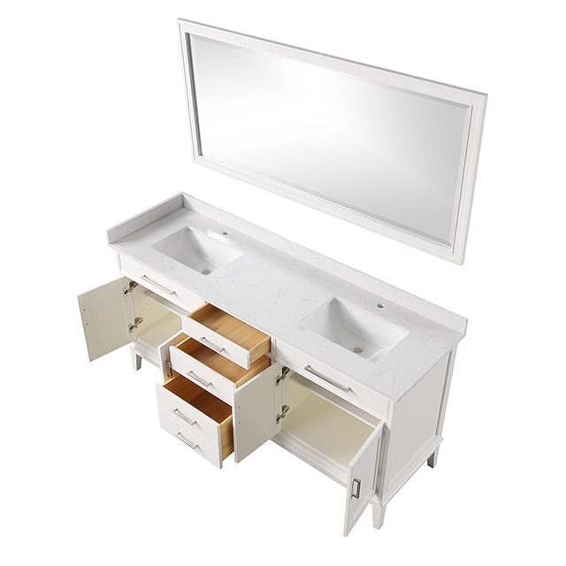 Almeria Vanity Set W/ Mirror, White - view 3