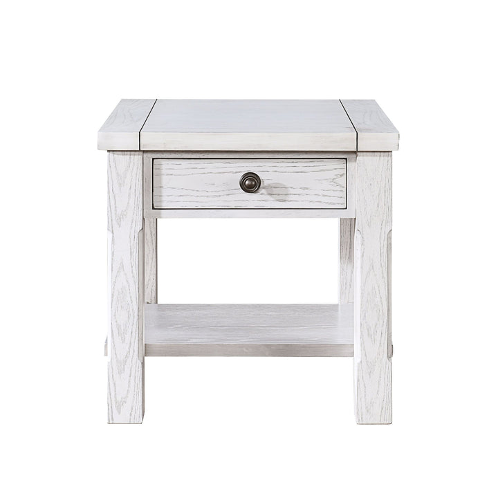 Dorsey 1 Drawer End Table-White