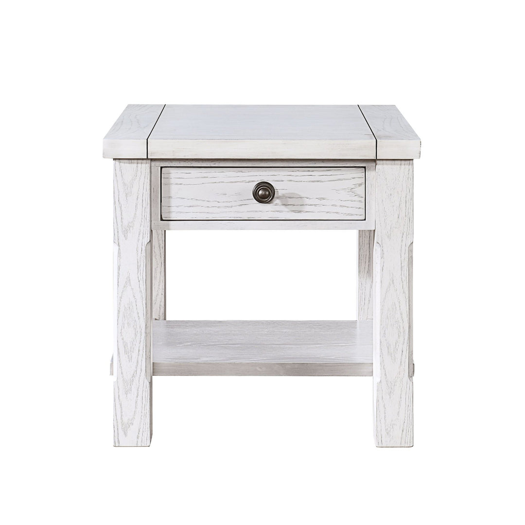 Dorsey 1 Drawer End Table-White