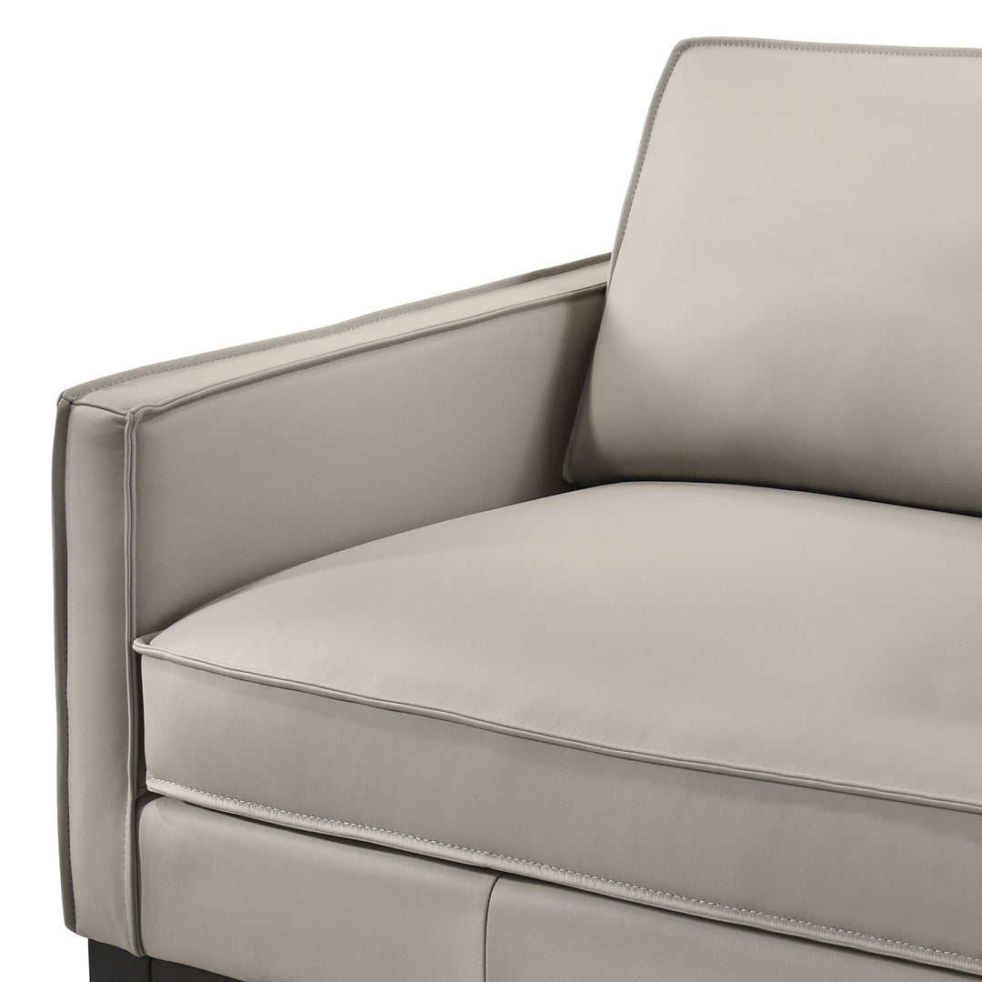 Aaron Leather Sofa-Mist Gray