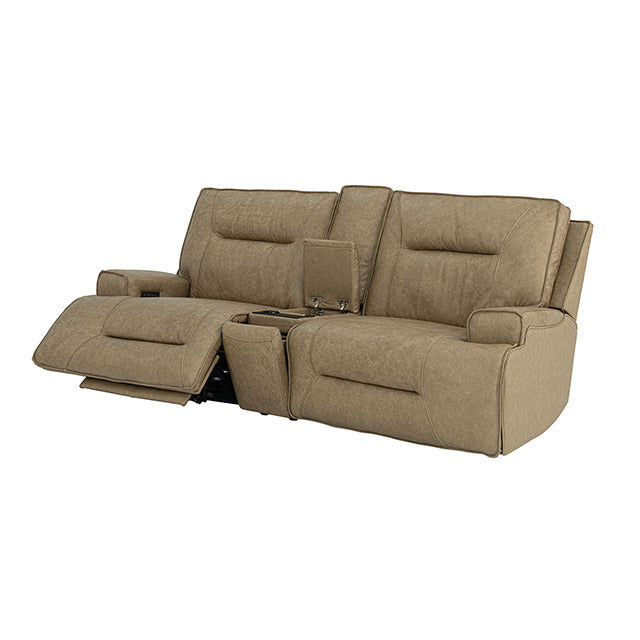 Dallas Oversized Power Loveseat, Warm Taupe - view 3