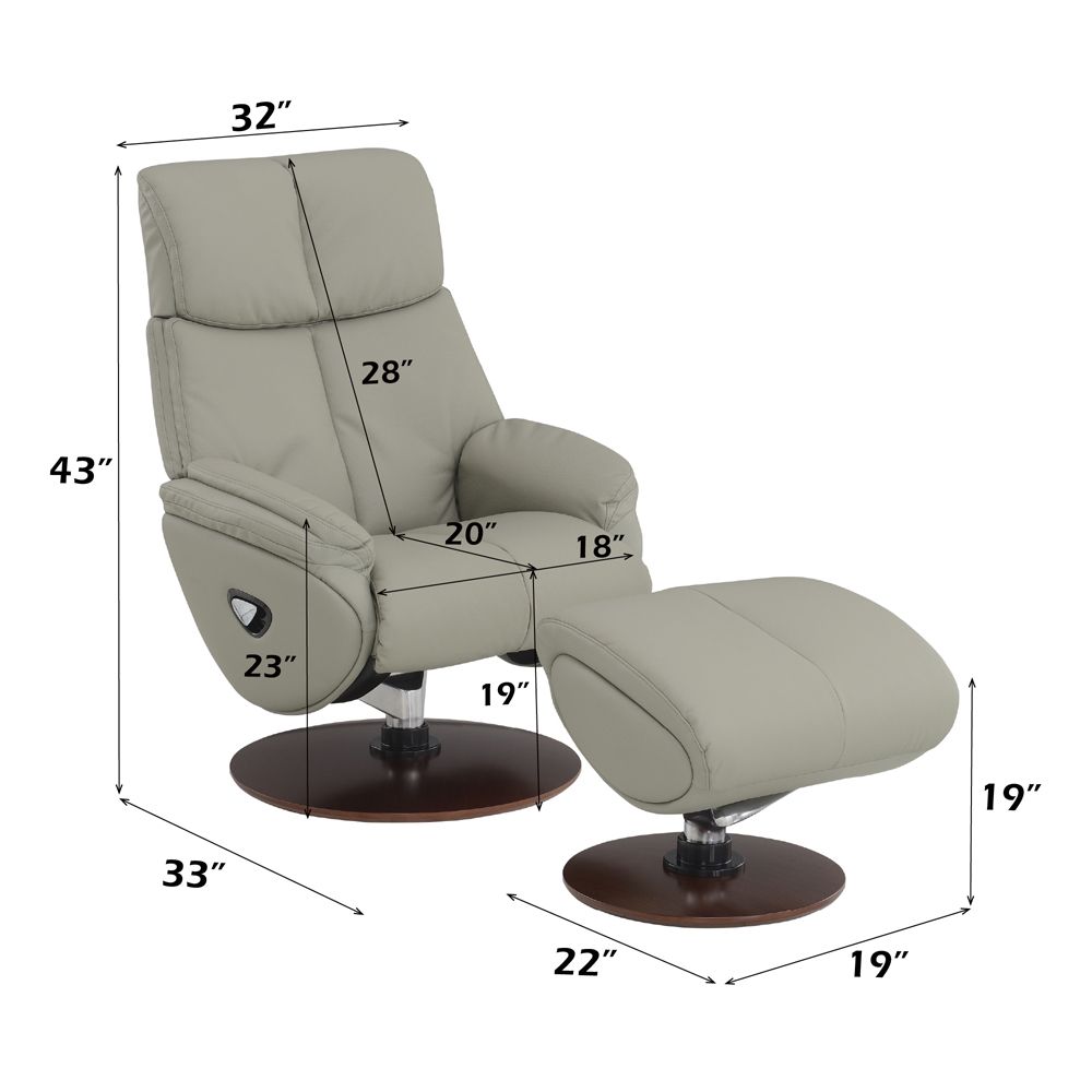 Kandoro Motion Accent Chair with Swivel & Ottoman