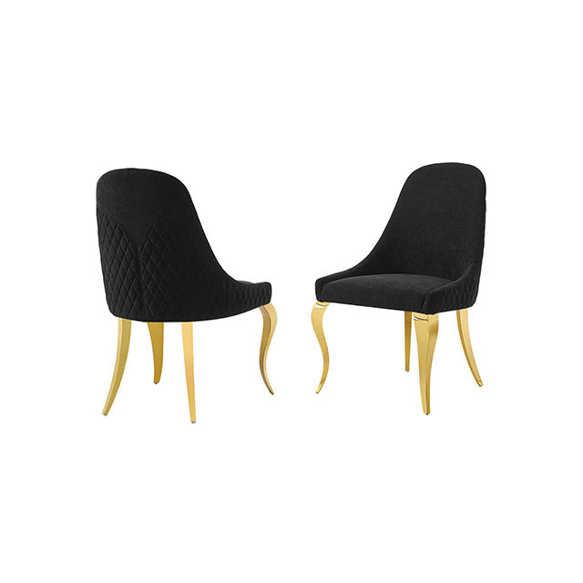 Neuveville Upholstered Side Chair, Black/Gold - view 5