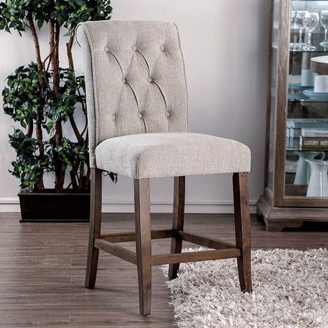Sania Counter Ht. Chair, Rustic Oak/Beige
