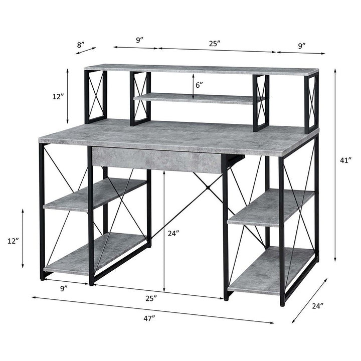 Amiel Writing Desk – line drawing