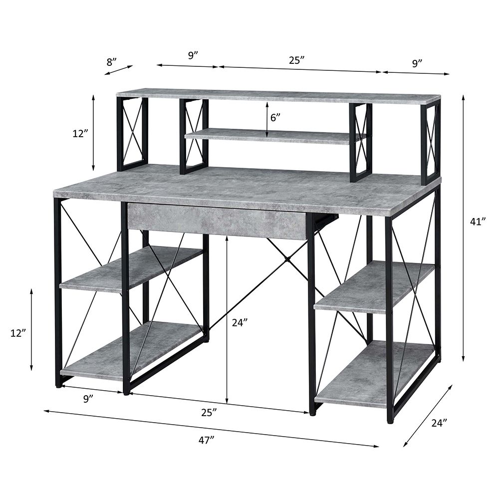 Amiel Writing Desk – line drawing