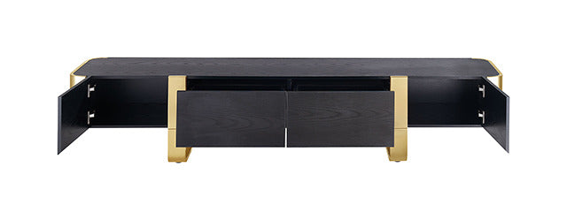 Leknes Tv Stand Black W/ Gold Frame - view 3