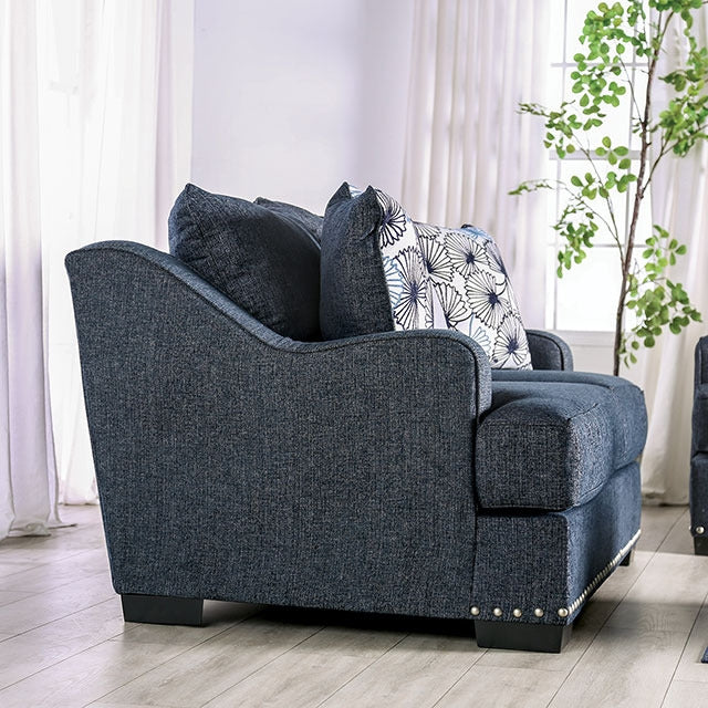 Sonora Loveseat, Dark Navy - view 9