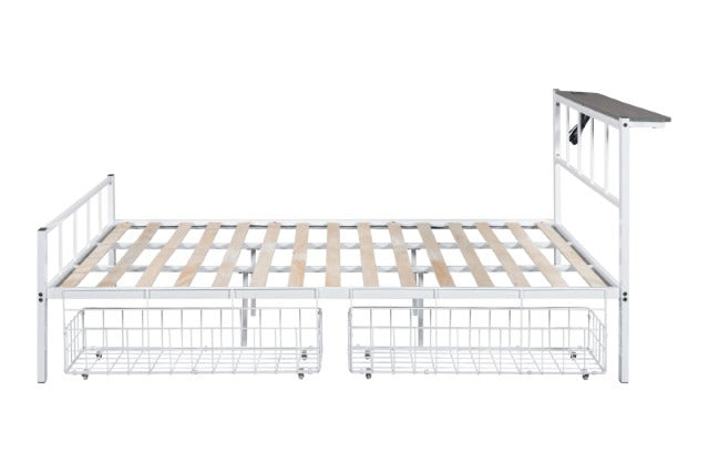 Nicoli Queen Metal Bed with Underbed Storage - view 2