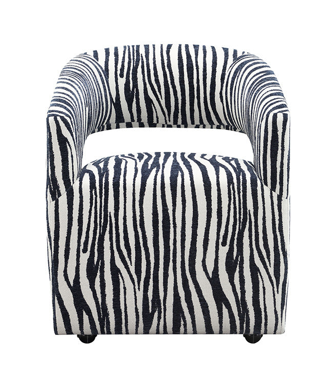 Tresa Dining Arm Chair W/ Casters, Agama Blue - view 3