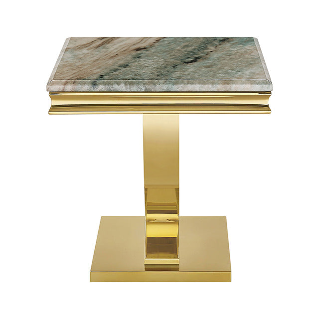Wettingen End Table, Gold/Green
