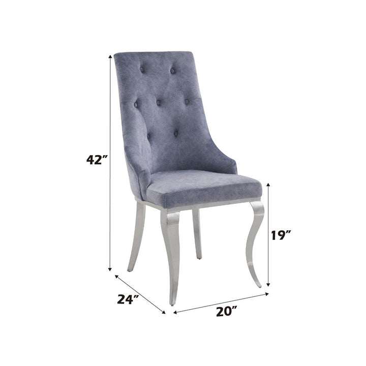 Dekel Side Chair (Set-2) – dimensions diagram