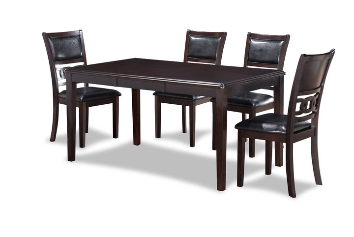Gia 5 Pc 60" Dining Table &amp; 4 Chairs-Ebony