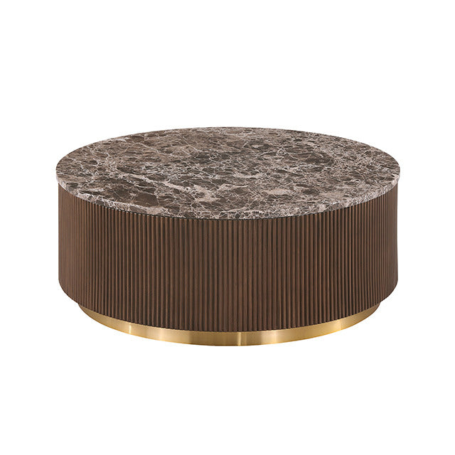 Virden Round Cocktail Table, Dark Brown