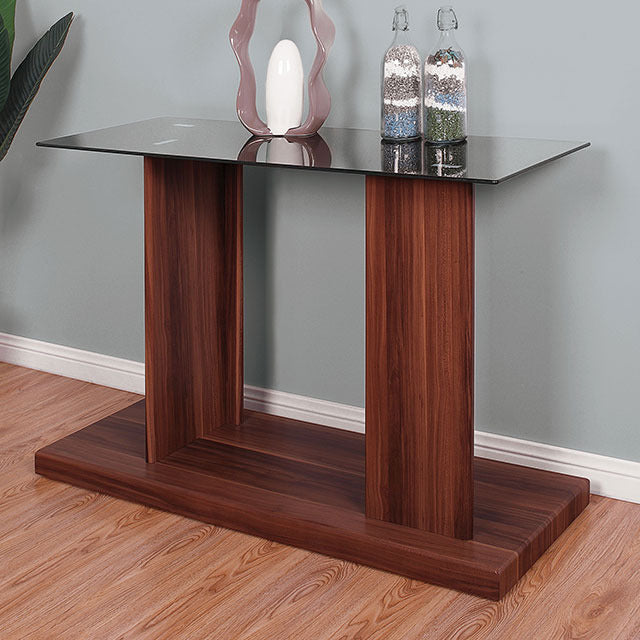 Mannedorf Sofa Table, Black/Dark Walnut