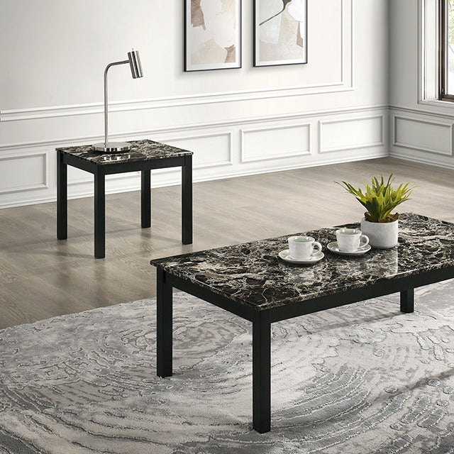 Findlay 3 Pc. Table Set, Black/White - view 2